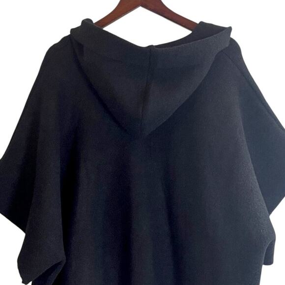 Free People Toggle Poncho Cape Jacket Black One Size Oversized Boho NEW - Picture 7 of 8
